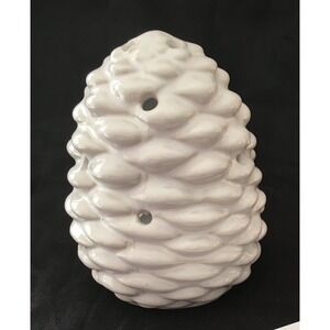 Vintage ceramic white pine cone tealight holder